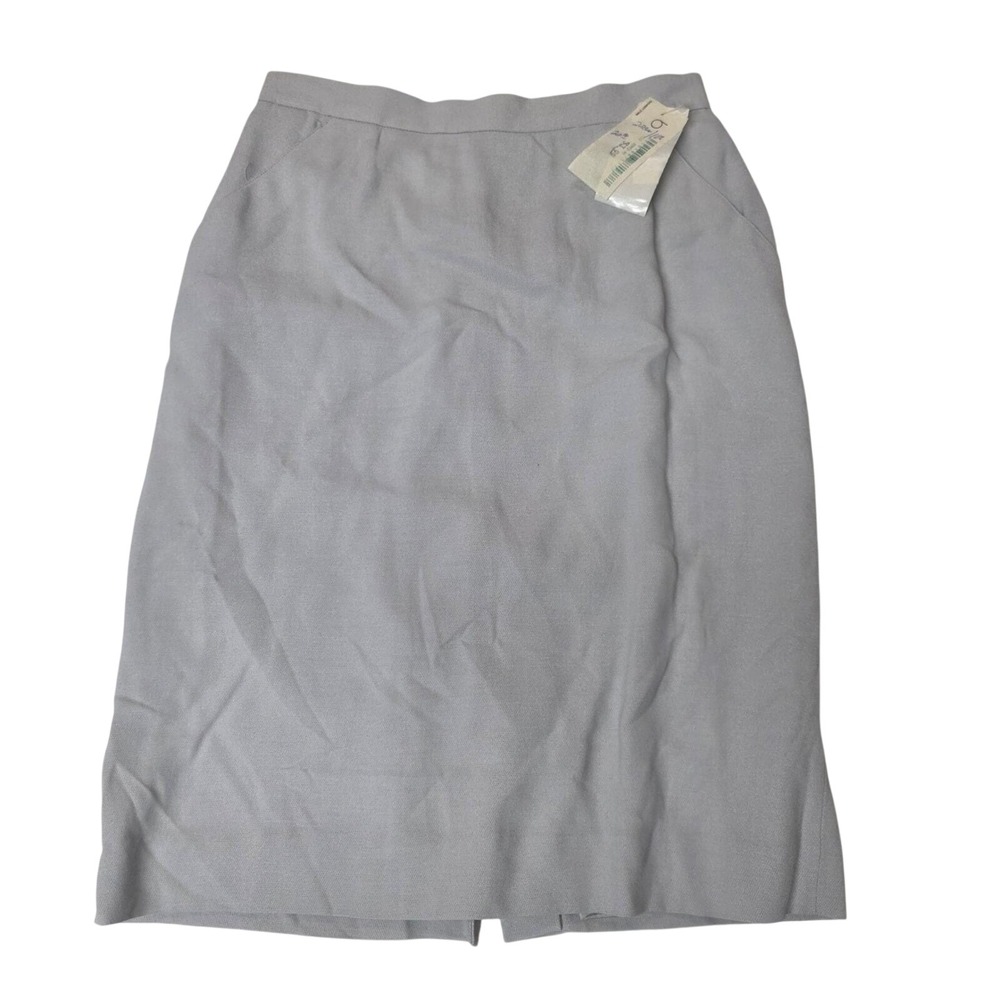 1990s Jones New York Women's Gray Tailored Midi Skirt Size 4 NWT Pleated Pockets